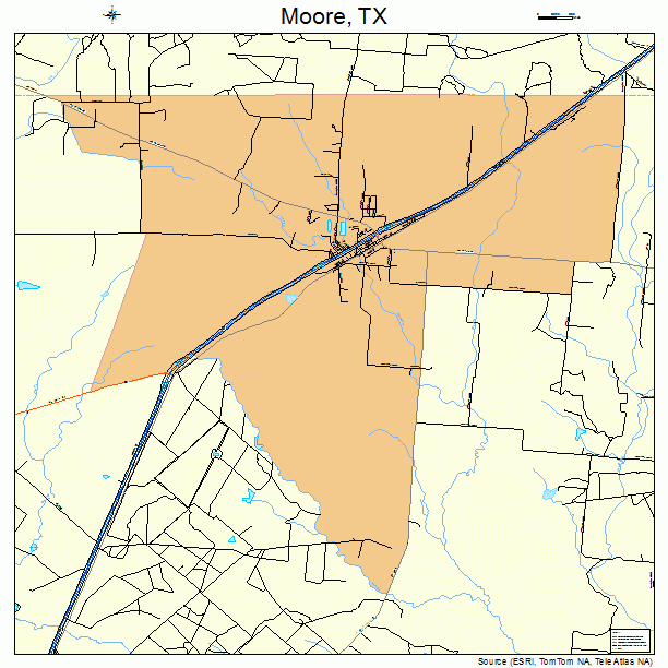 Moore, TX street map