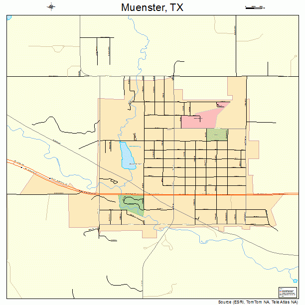 Muenster, TX street map