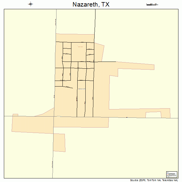 Nazareth, TX street map