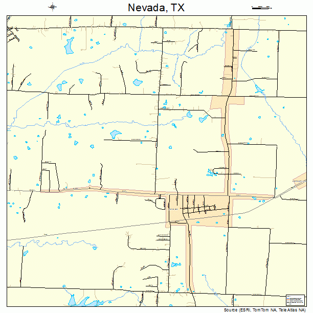 Nevada, TX street map