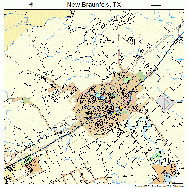 New Braunfels, TX street map