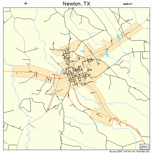 Newton, TX street map