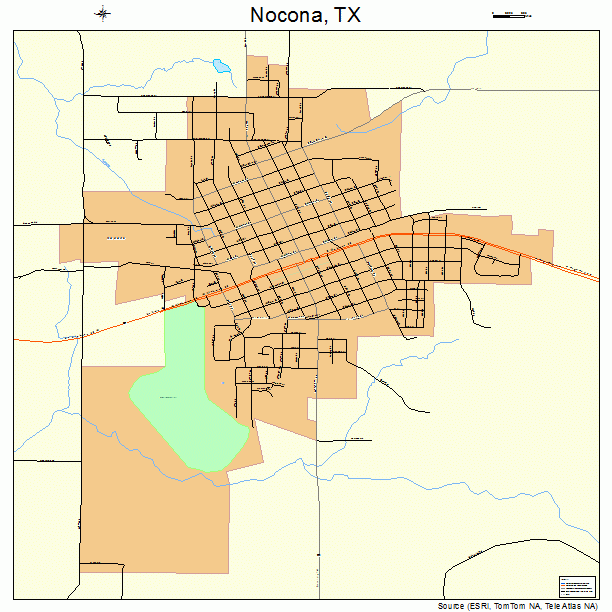 Nocona, TX street map