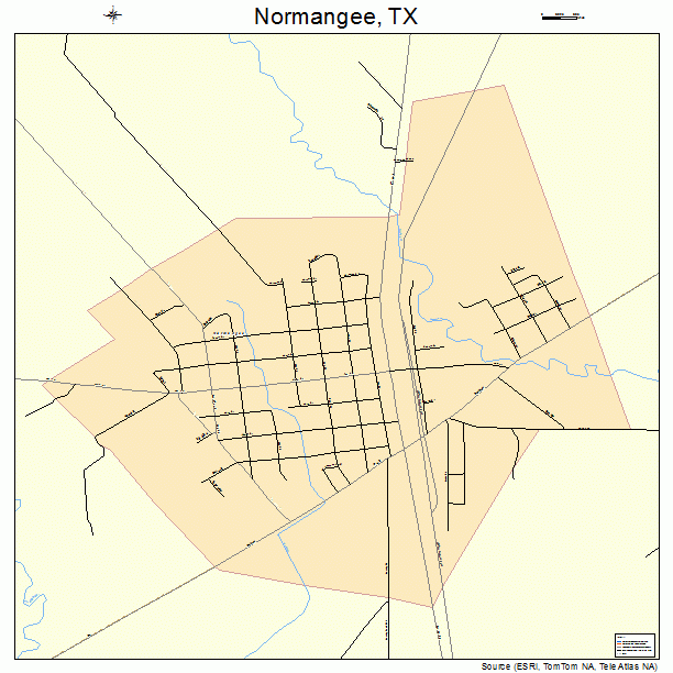 Normangee, TX street map
