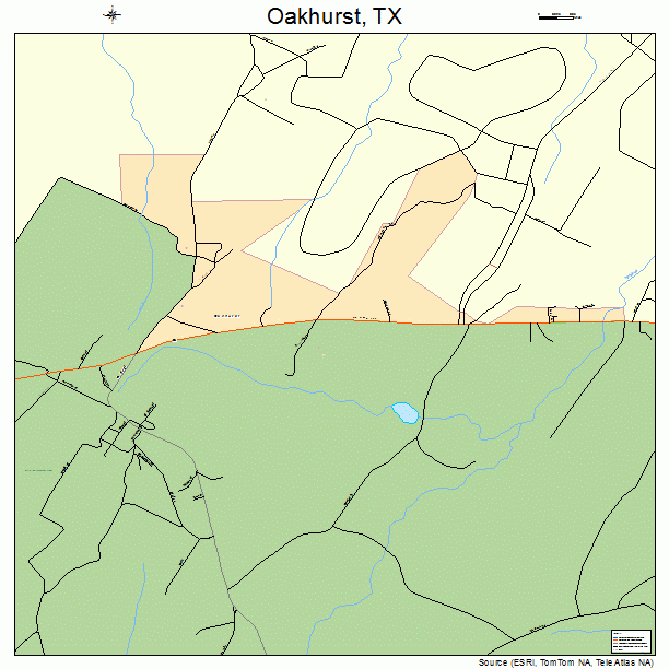 Oakhurst, TX street map