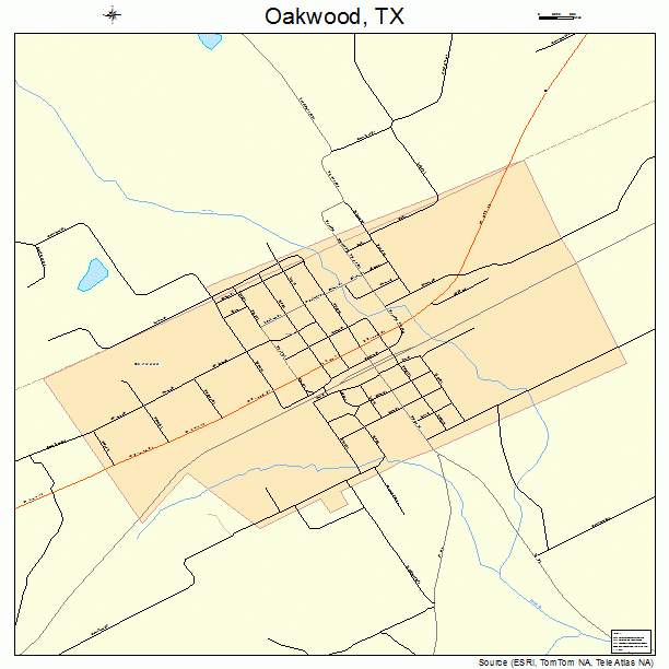 Oakwood, TX street map