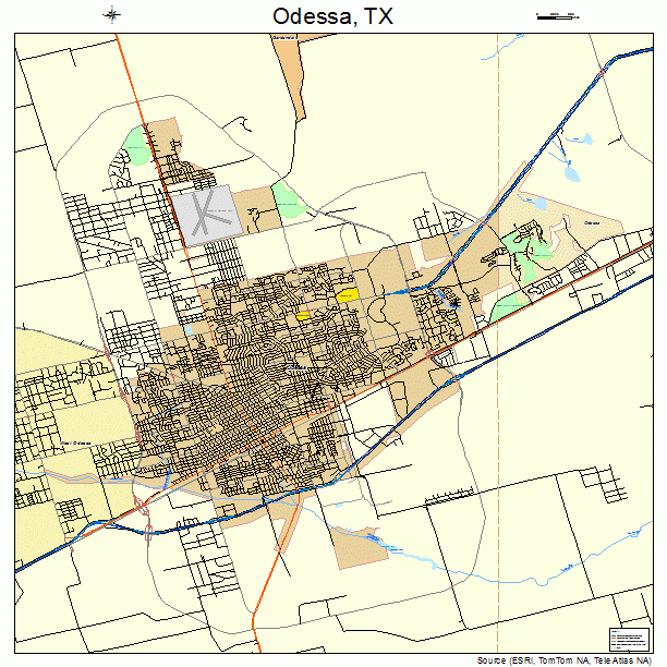 Odessa, TX street map