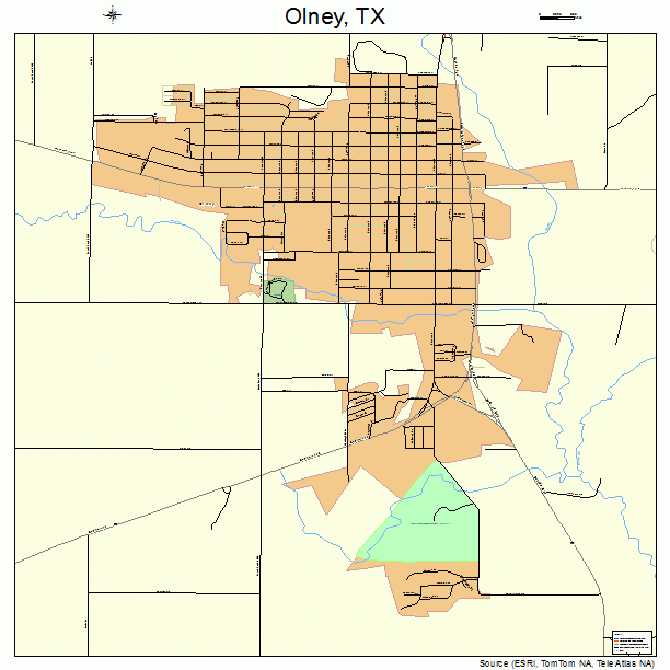 Olney, TX street map