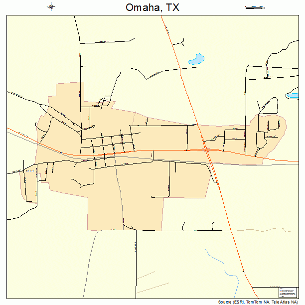 Omaha, TX street map