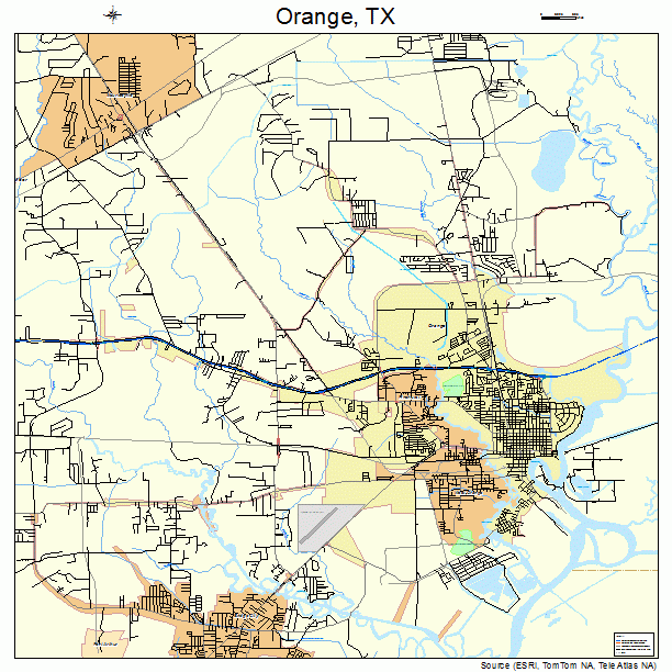 Orange, TX street map