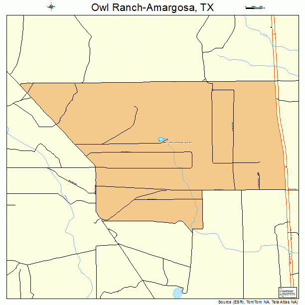 Owl Ranch-Amargosa, TX street map
