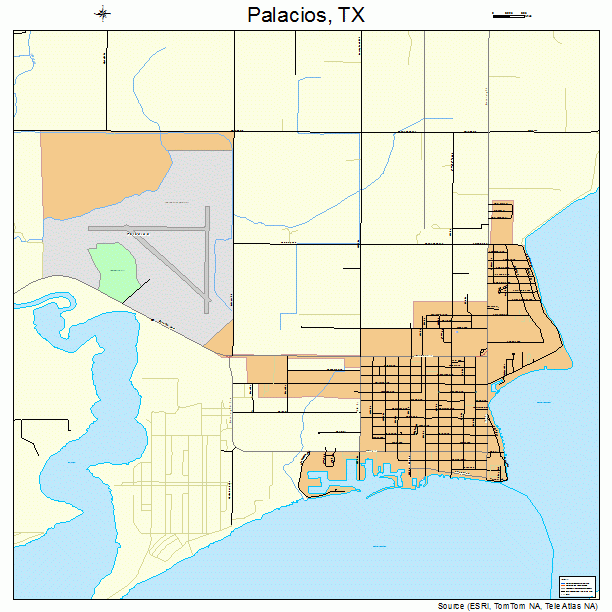 Palacios, TX street map