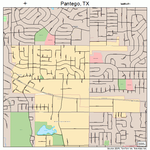 Pantego, TX street map