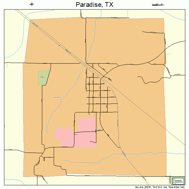 Paradise, TX street map