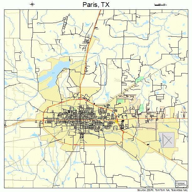 Paris, TX street map