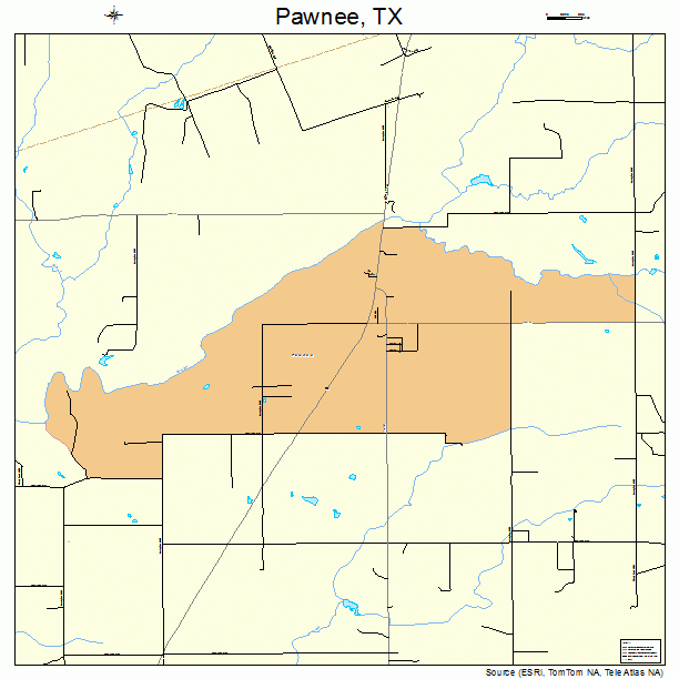 Pawnee, TX street map