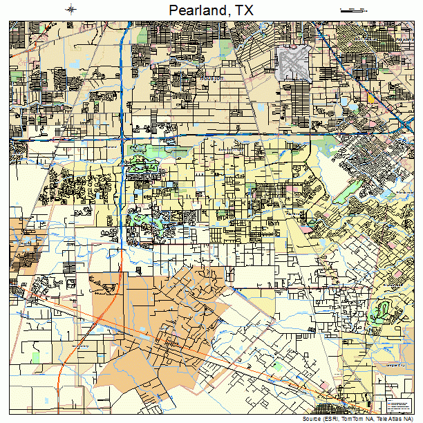 Pearland, TX street map