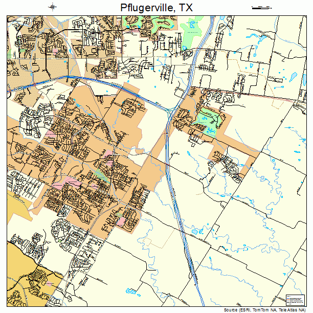 Pflugerville, TX street map