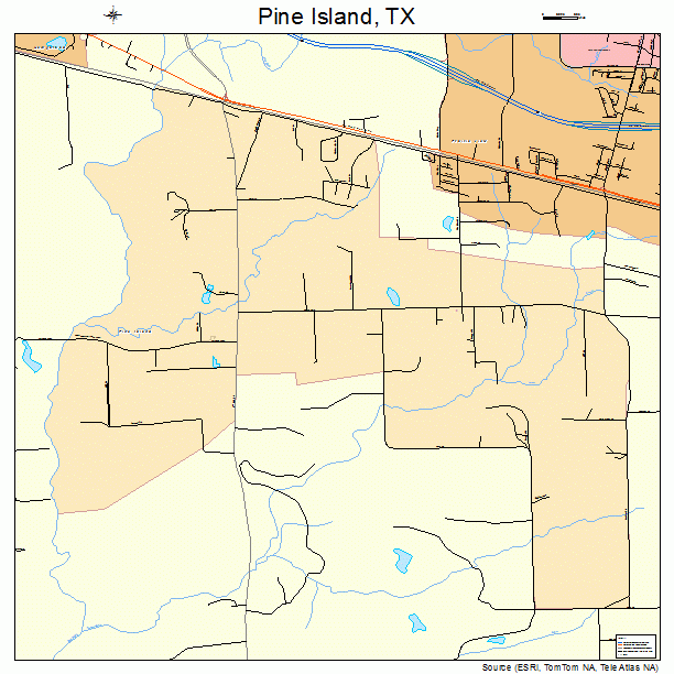 Pine Island, TX street map