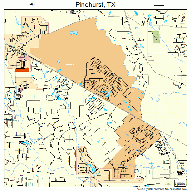 Pinehurst, TX street map