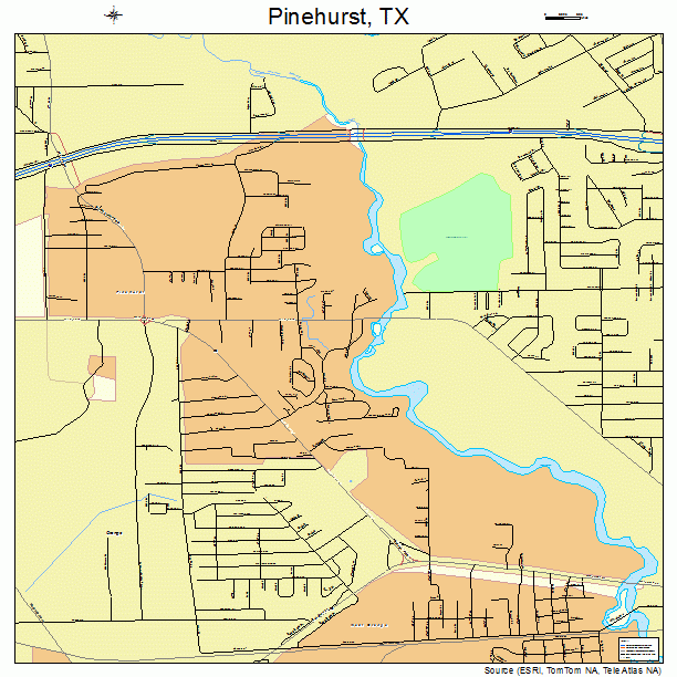 Pinehurst, TX street map