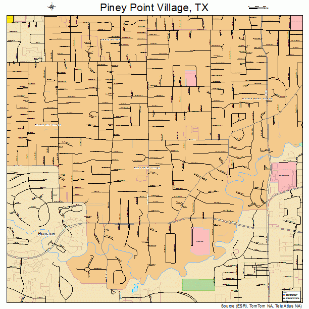 Piney Point Village, TX street map
