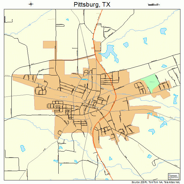 Pittsburg, TX street map