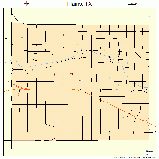 Plains, TX street map