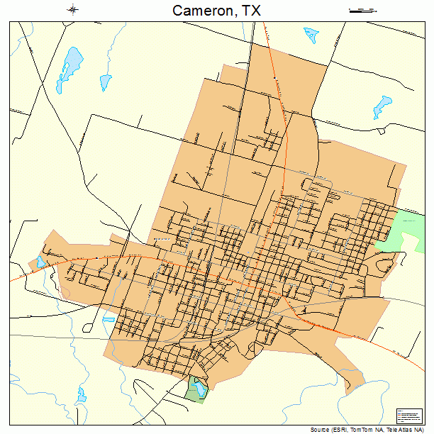 Cameron, TX street map