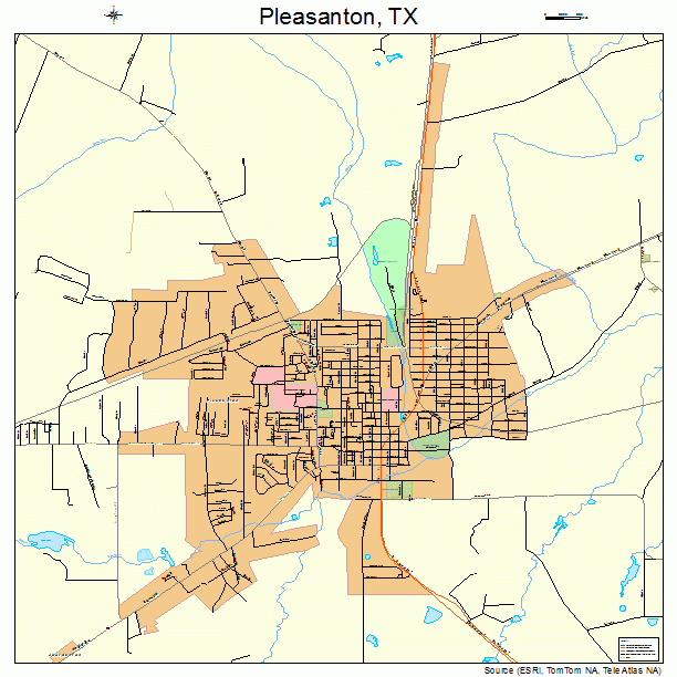 Pleasanton, TX street map
