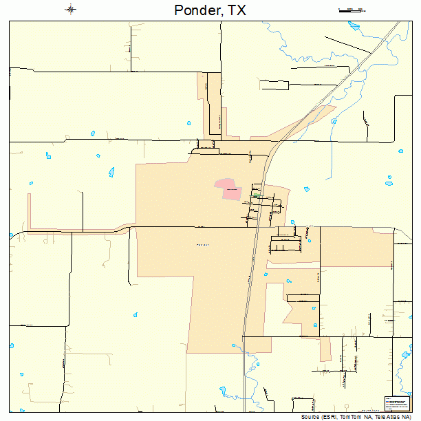 Ponder, TX street map