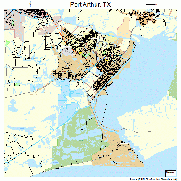 Port Arthur, TX street map