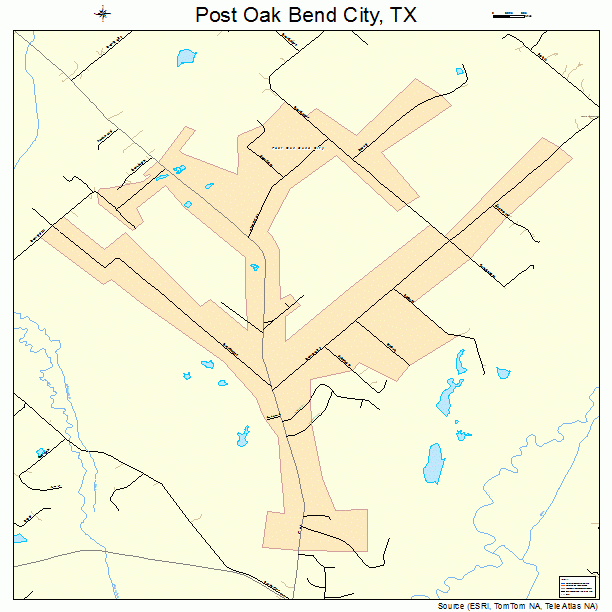 Post Oak Bend City, TX street map