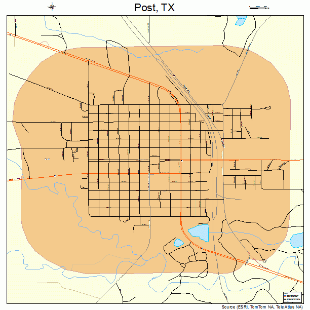 Post, TX street map