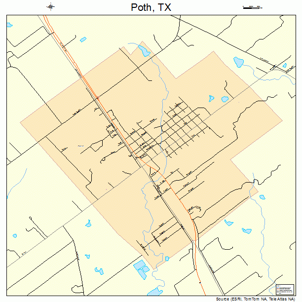 Poth, TX street map