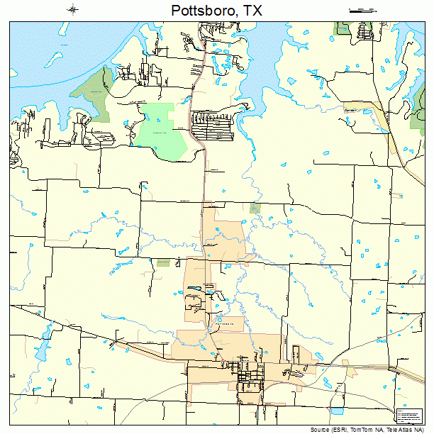 Pottsboro, TX street map