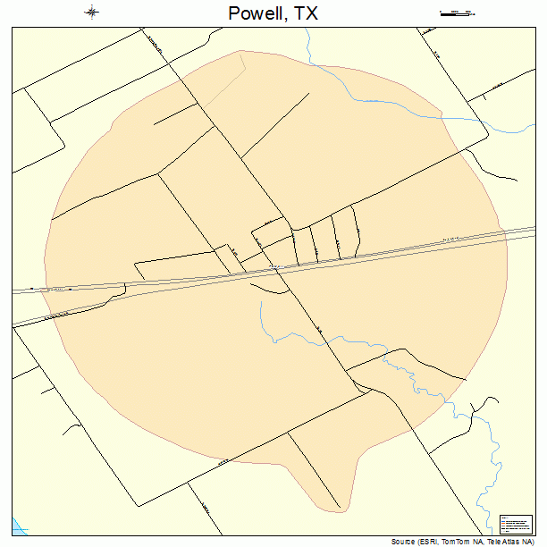 Powell, TX street map