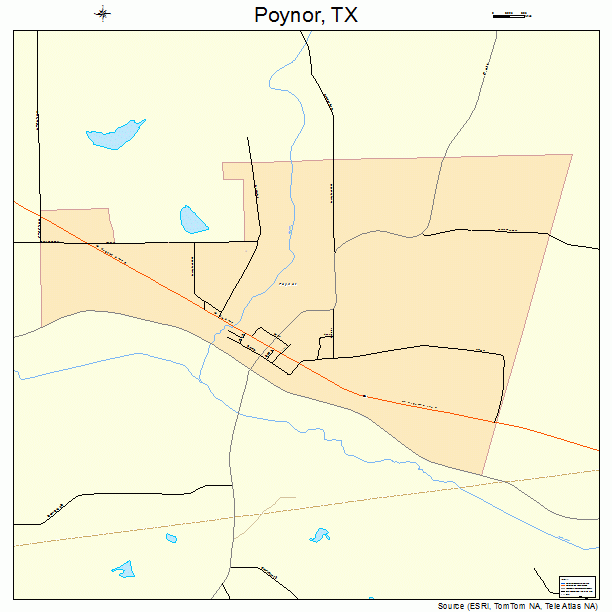 Poynor, TX street map