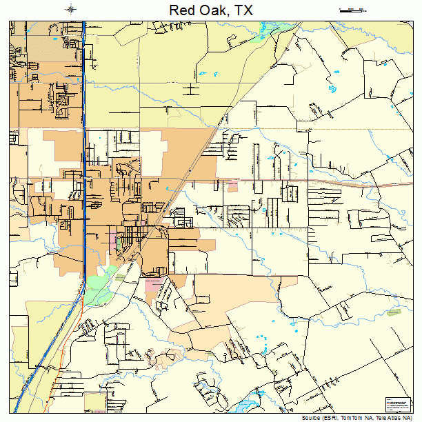 Red Oak, TX street map