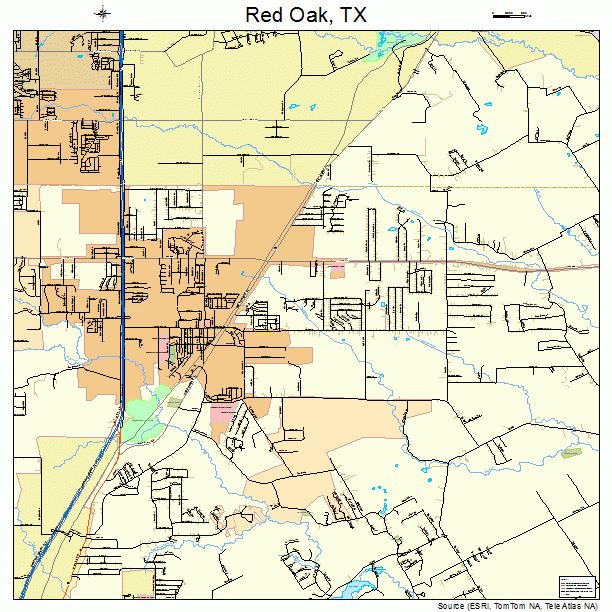 Red Oak Texas Map - Alaine Leonelle