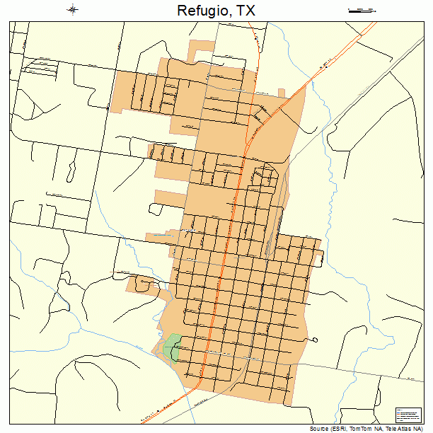 Refugio, TX street map