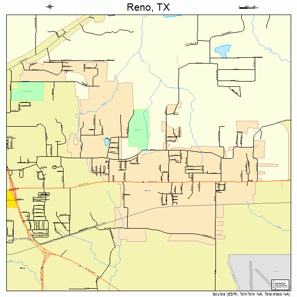 Reno, TX street map
