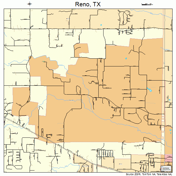 Reno, TX street map