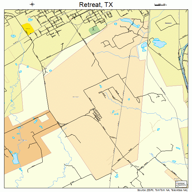 Retreat, TX street map