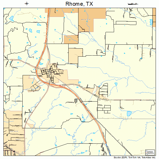 Rhome, TX street map