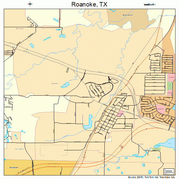 Roanoke, TX street map