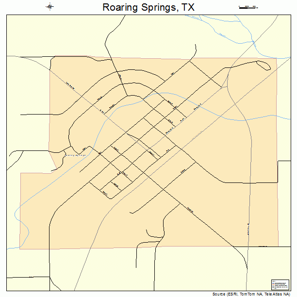 Roaring Springs, TX street map