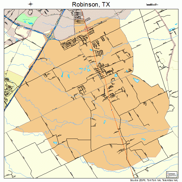 Robinson, TX street map