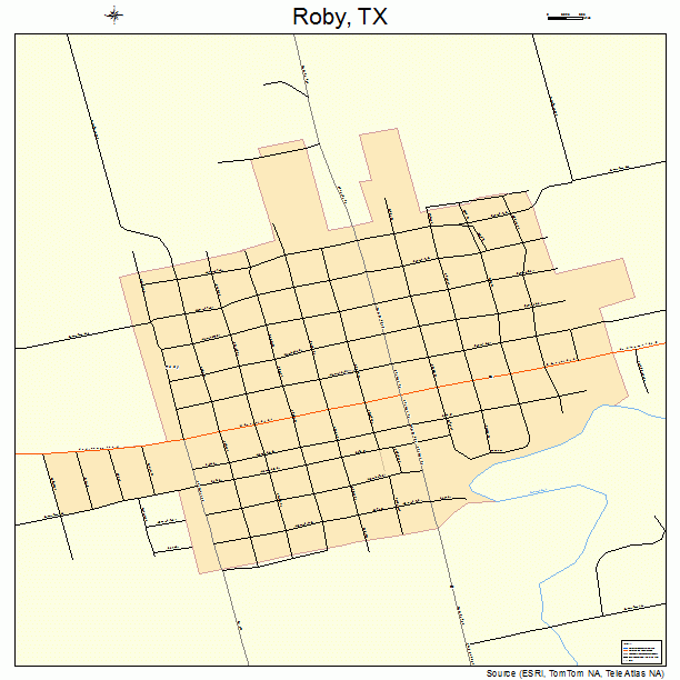 Roby, TX street map