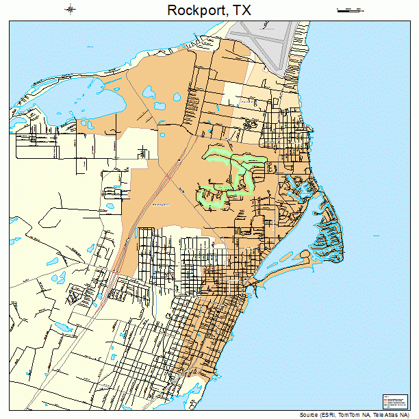 Rockport, TX street map